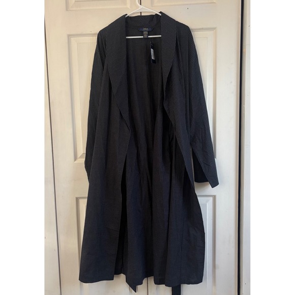 NWT Polo Ralph Lauren Mens Black Check Robe Sleepwear Dressing Gown Size M - Picture 4 of 13
